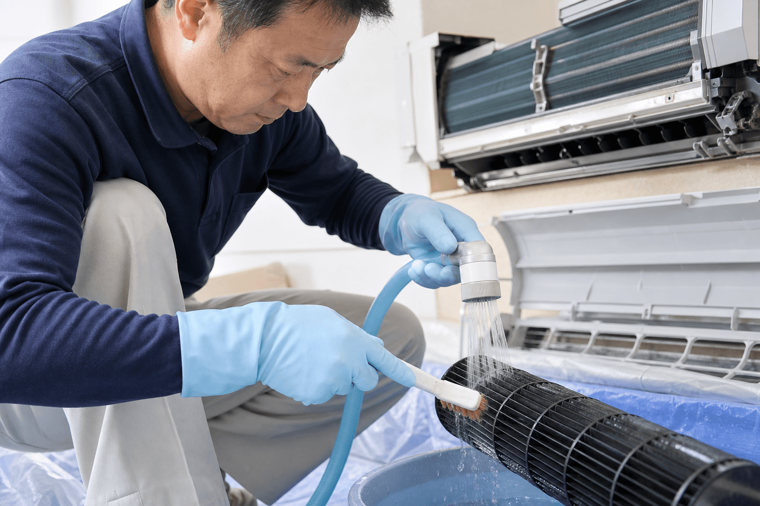 清掃後の室内機