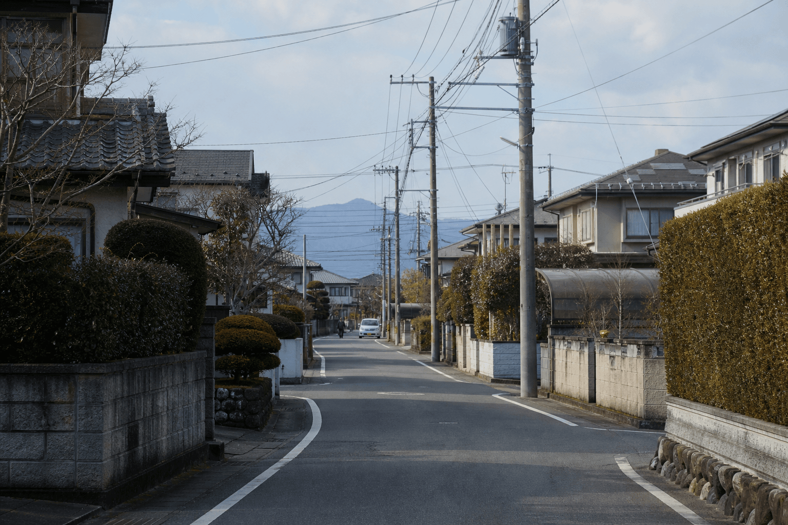 群馬県前橋市らしい住宅街の日常風景