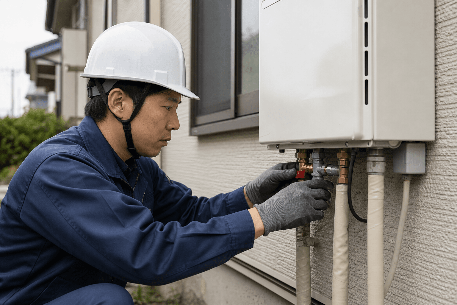 安全確認を行う施工スタッフ