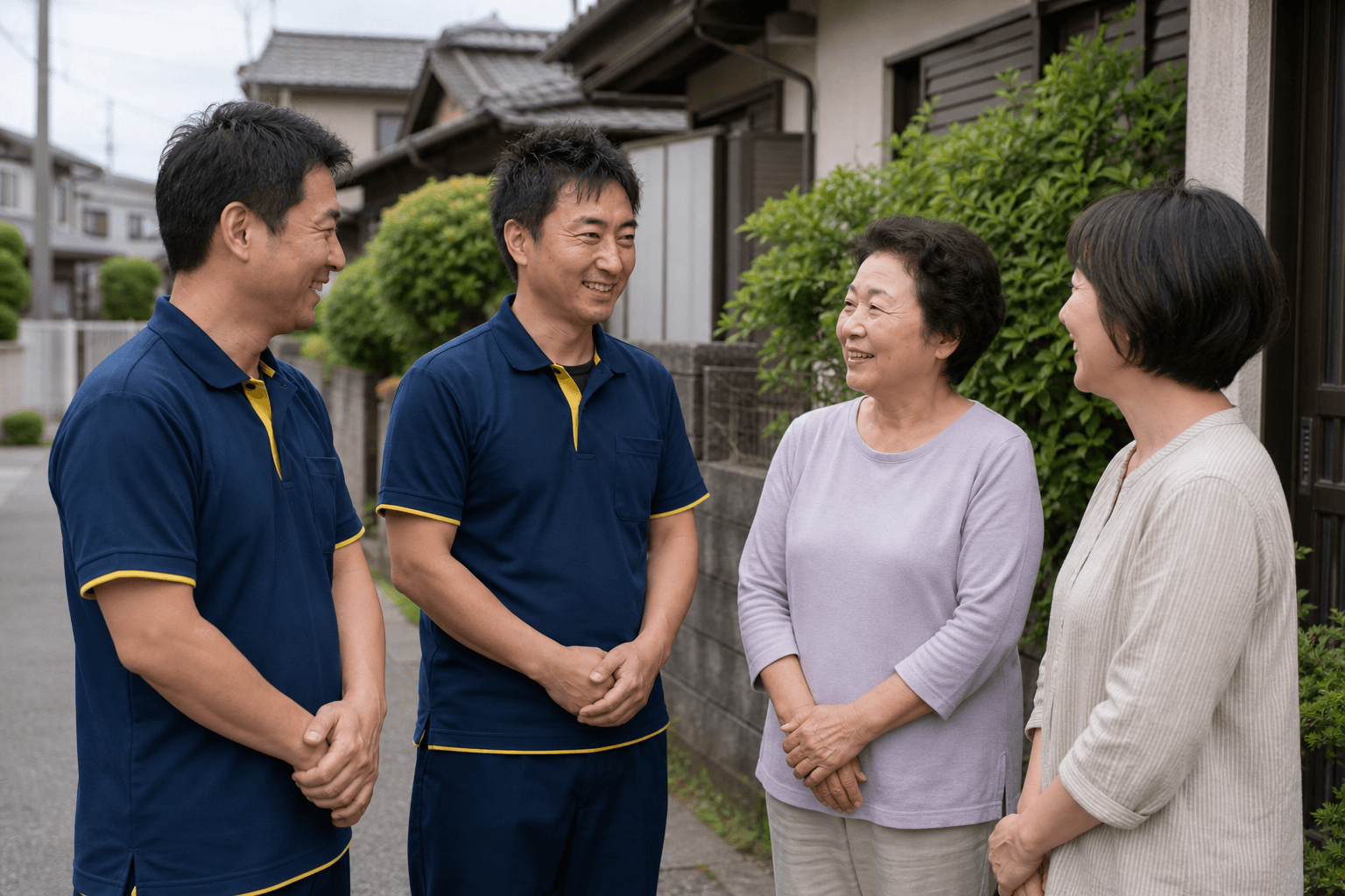 地域のお客様と交流するスタッフ